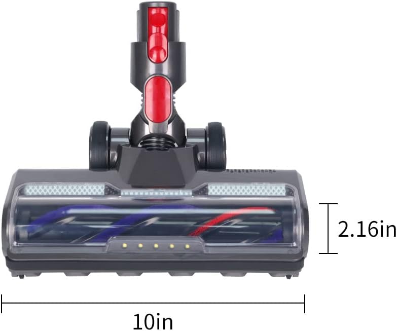 Hardwood Floor Attachment for Dyson V7 V8 V10 V11 V15 SV10 SV12 SV14 Animal Absolute Vacuum Cleaners with LED Headlights, Bristle Roller Brush Head Replacement Parts