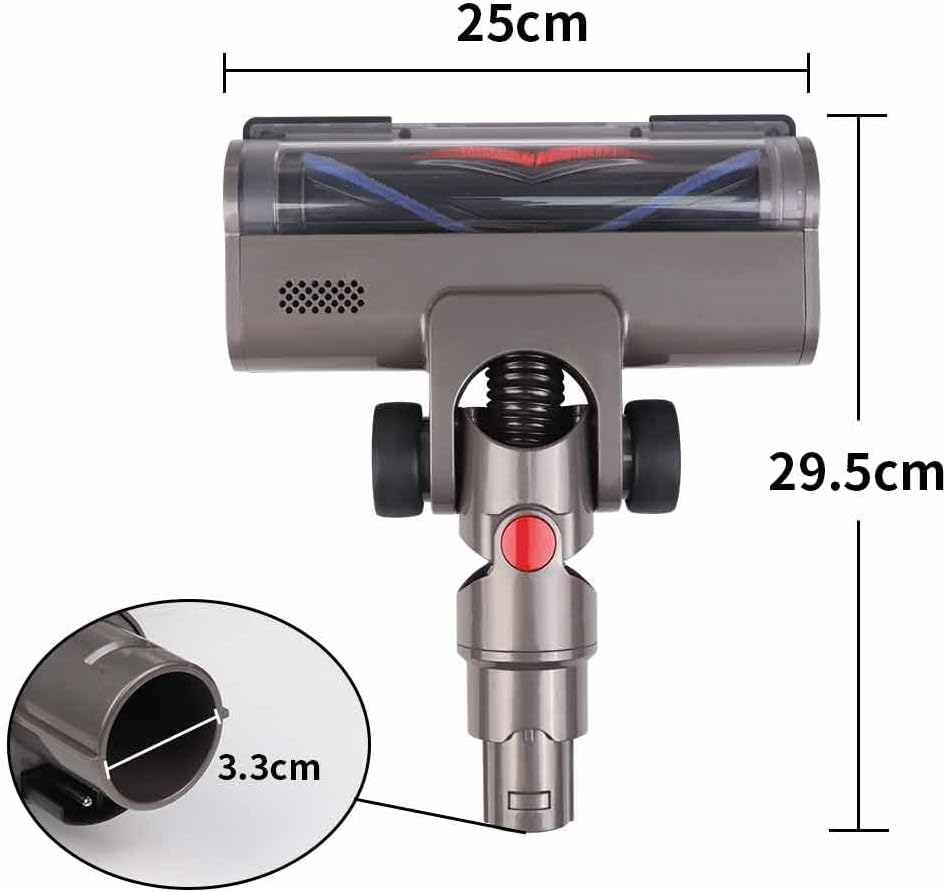 Hardwood Floor Attachment for Dyson V6 DC58 DC59 DC61 DC62 DC74 DC Series Vacuum Cleaners with LED Headlights, V Shape Turbo Bristle Brush Head Replacement