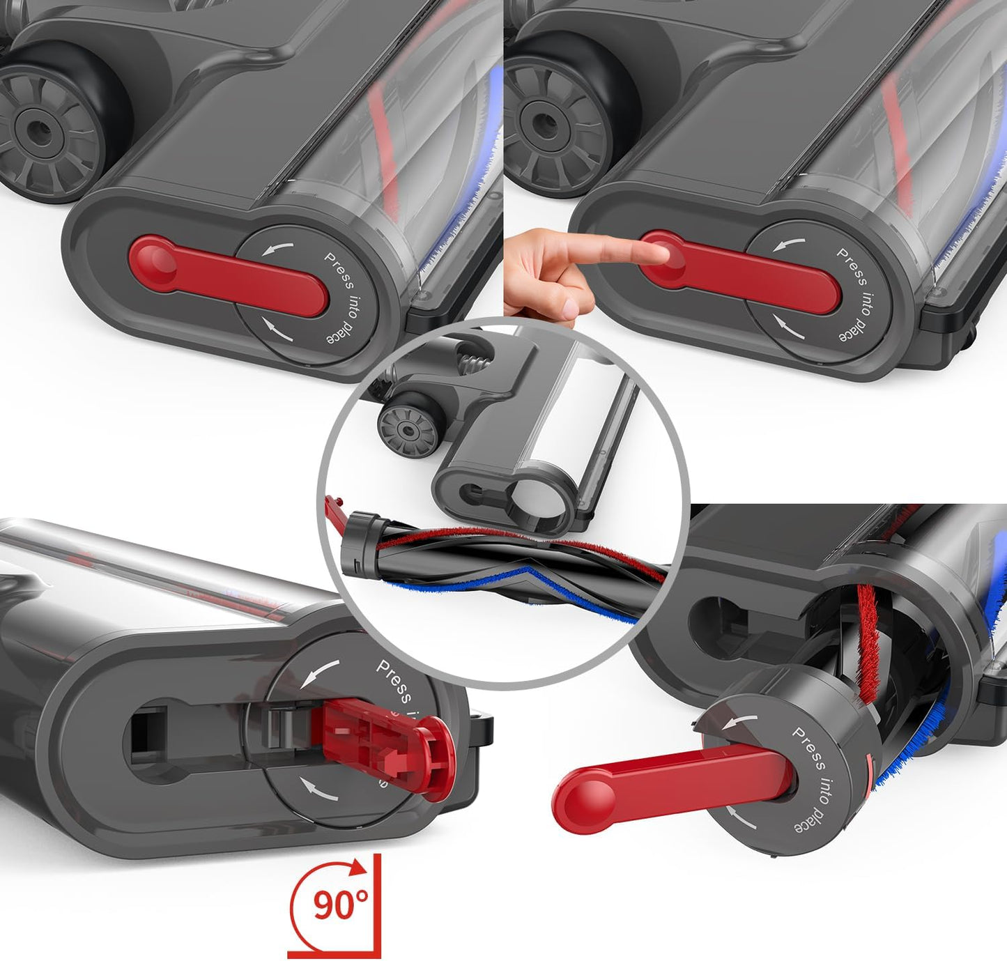 Vacuum Cleaners Parts for Dyson V7 V8 V10 V11 V15, Roller Brush Power Head Replacement with LED Light, Motorhead Hardwood Floor Attachments for Vacuum (D019)