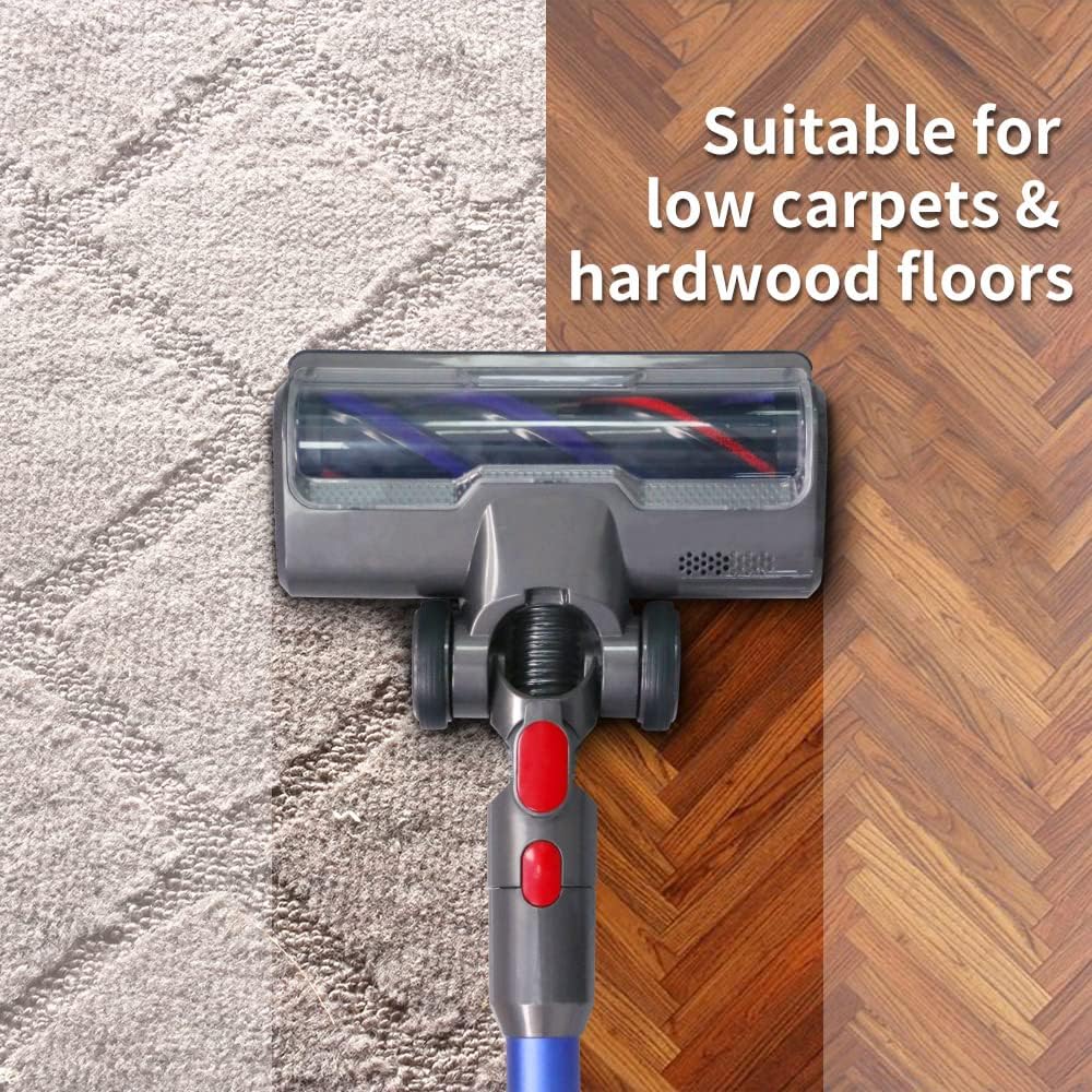 Hardwood Floor Attachment for Dyson V7 V8 V10 V11 V15 SV10 SV12 SV14 Animal Absolute Vacuum Cleaners with LED Headlights, Bristle Roller Brush Head Replacement Parts