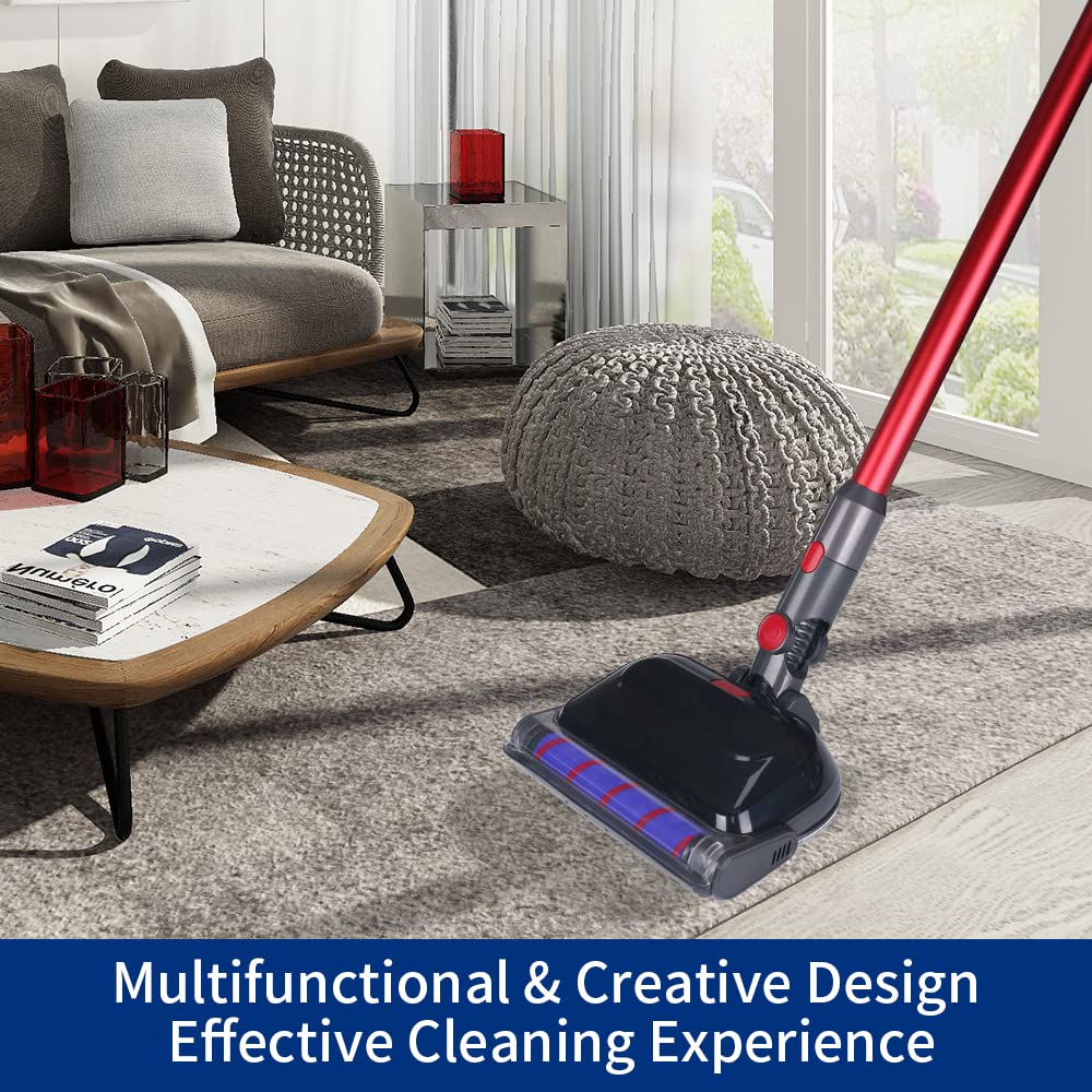 Ancocs mop accessory for Dyson V7 V8 V10 V11 V15 vacuum cleaner, electric floor mop with LED light, removable water tank and six washable mops